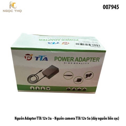 Nguồn Adapter TTA 12V 3A Dây Liền – Chính Hiệu – Dùng Cho Camera, Thiết Bị Mạng – Full VAT