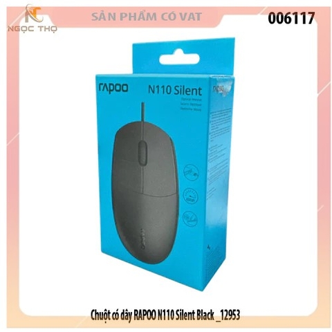 Chuột có dây RAPOO N110 Silent Black – Chuột siêu êm, bền bỉ, chính hãng, full VAT