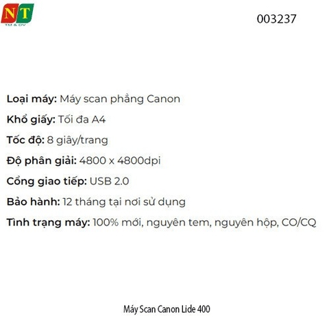 Máy Scan Canon Lide 400 - hàng chính hãng - full vat