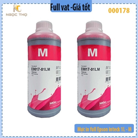 Mực in full InTeck 1L – Màu đỏ - M - dùng cho máy in phun Epson - Chính hiệu - Full vat