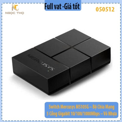 Switch Mercusys MS105G – Bộ Chia Mạng 5 Cổng Gigabit 10/100/1000Mbps – Vỏ Nhựa – Hàng Chính Hãng – Bảo Hành 24 Tháng
