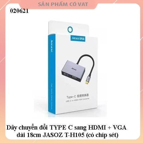 Cáp chuyển USB Type C sang HDMI và VGA JASOZ T-H105
