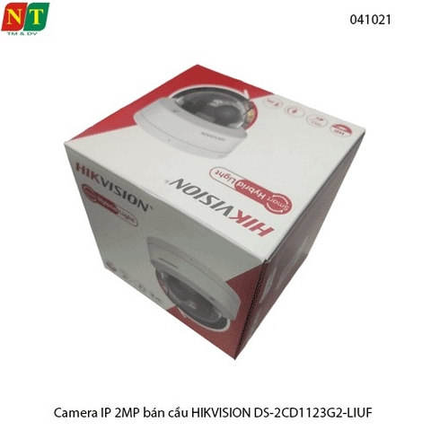 Camera IP Hikvision DS-2CD1123G2-LIUF – Dome 2MP Full HD – Poe - Smart Hybrid Light có màu ban đêm – Tích Hợp Micro