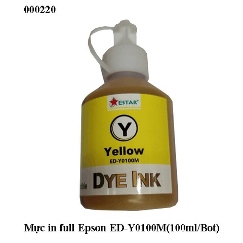 Mực nước in full Estar ED-Y100ML(100ml/chai) – Dùng cho máy in phun Epson – Màu vàng (Y) – Chính hiệu Estar – Full VAT