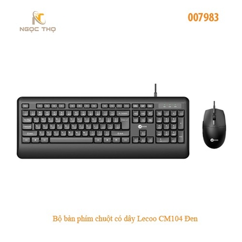Bộ bàn phím chuột có dây Lecoo CM104 Đen – Đơn giản, bền bỉ, giá siêu tốt, full VAT