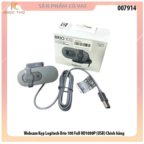 Webcam Kẹp Logitech Brio 100 Full HD1080P - chân usb - Chính hãng - chính hãng