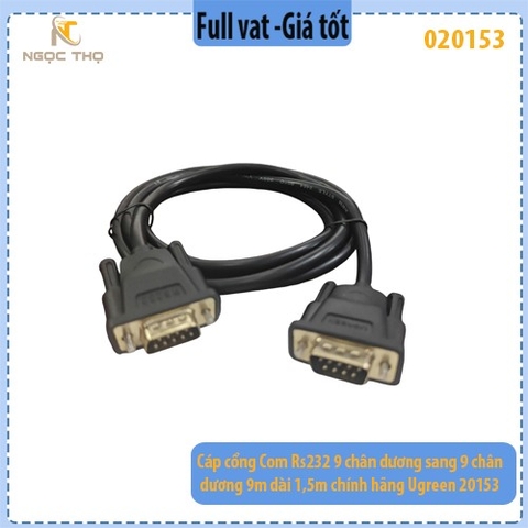 Cáp cổng Com Rs232 9 chân dương sang 9 chân dương (9M/9M) dài 1,5m chính hãng Ugreen 20153 cao cấp - full vat