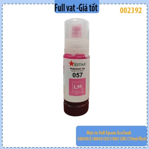 Bộ Mực Dye Epson 057 (mã C13T09D100/C/M/Y/LC/LM) – 70ml – Dùng cho Epson L8050/L18050