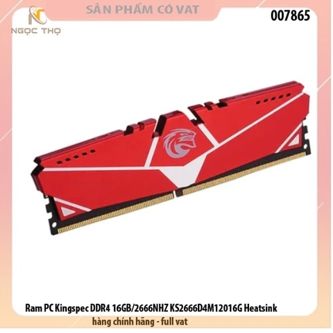 Ram PC Kingspec DDR4 16GB/2666NHZ KS2666D4M12016G Heatsink - hàng chính hãng - full vat