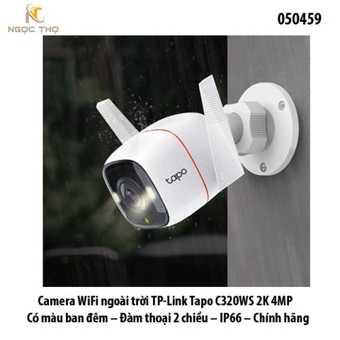 Camera WiFi ngoài trời TP-Link Tapo C320WS 2K 4MP – Có màu ban đêm – Đàm thoại 2 chiều – IP66 – Chính hãng