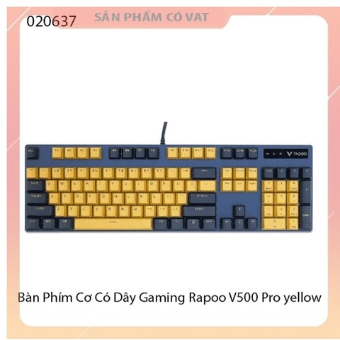 Bàn Phím Cơ Rapoo V500 Pro Yellow Blue - hàng chính hãng - full vat