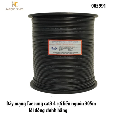 Dây mạng Taesung cat3 4 sợi liền nguồn - lõi đồng chính hãng - không nguyên cuộn - tính giá theo m