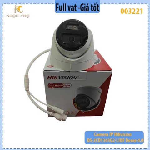 Camera IP Dome 4MP HIKVISION DS-2CD1343G2-LIUF – Hồng ngoại 30m, Tích hợp Mic, IP67, PoE – Chính hãng – Full VAT