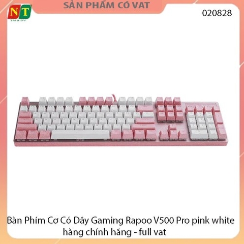 Bàn Phím Cơ Có Dây Gaming Rapoo V500 Pro pink white - hàng chính hãng - full vat