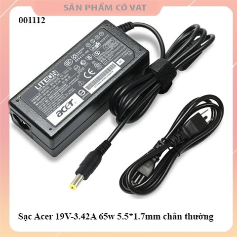 Sạc Acer 19V-3.42A 65w 5.5*1.7mm chân thường