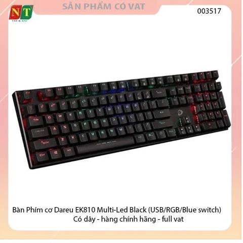 Bàn Phím cơ Dareu EK810 Multi-Led Black (USB/RGB/Blue switch) Có dây - hàng chính hãng - full vat