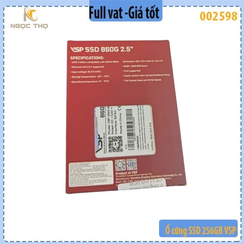 Ổ cứng SSD VSP 860G 256GB 2.5 SATA – Hàng chính hiệu VSP – Full VAT