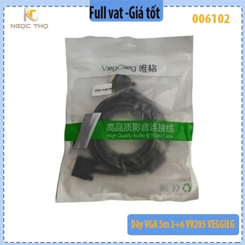 Dây VGA 5m 3+6 VEGGIEG V205 – Chính hãng – Full VAT