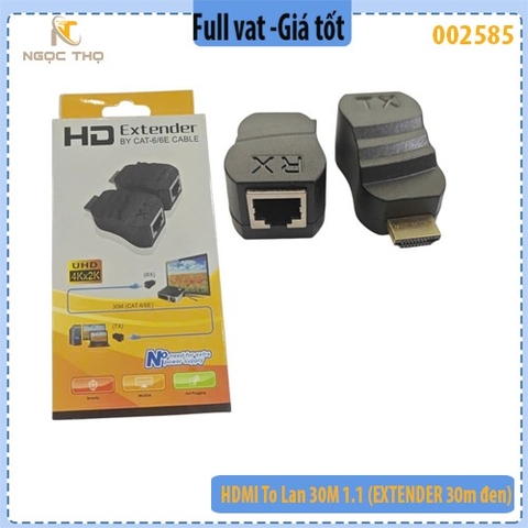 Bộ chuyển đổi HDMI to LAN 30m – Kéo dài HDMI qua cáp mạng Cat5e/Cat6 – Hỗ trợ Full HD 1080p - full vat