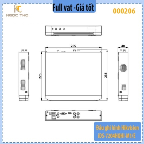 Đầu ghi hình HIKVISION iDS-7204HQHI-M1/E – 4 kênh AI thông minh – Hàng chính hãng, Full VAT
