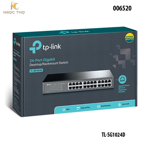 Chia mạng Switch TP-Link SG1024D – Bộ Chia Mạng Tplink 24 Cổng Gigabit 10/100/1000Mbps – Vỏ Kim Loại – Chính Hãng