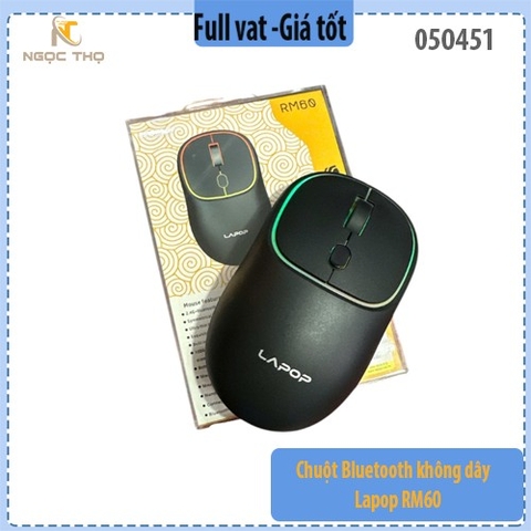 Chuột Bluetooth không dây Lapop RM60 – Đa thiết bị, chính hiệu, bảo hành 24 tháng, full VAT