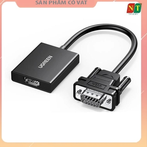 Cáp chuyển đổi VGA sang HDMI+Audio 1080P@60Hz Ugreen 50945 cao cấp