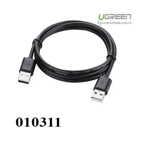 Cáp USB 2.0 Ugreen 10311 – dài 2m – chuẩn A M/M (2 đầu dương) – tốc độ 480Mbps – chính hãng – full VAT (USB 2 đầu đực)