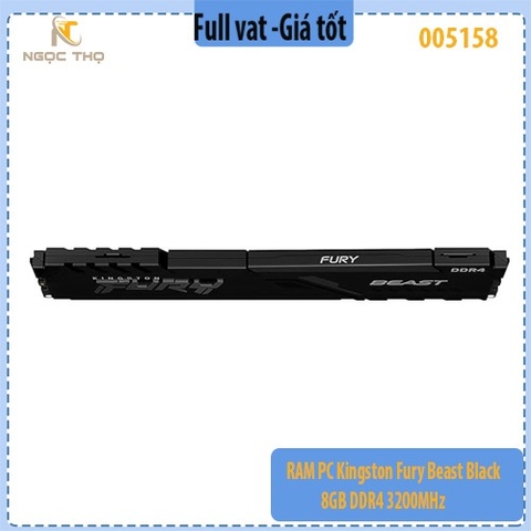 RAM PC Kingston Fury Beast Black 8GB DDR4 3200MHz (KF432C16BB/8) – Chính Hãng – Full VAT – Bảo Hành 36 Tháng