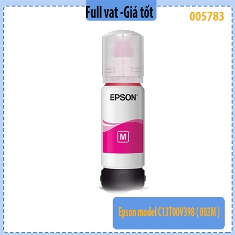 Mực in dùng cho máy in phun Epson model C13T00V398 (003M) – Màu đỏ Magenta – Mực in full Epson 003 chính hãng