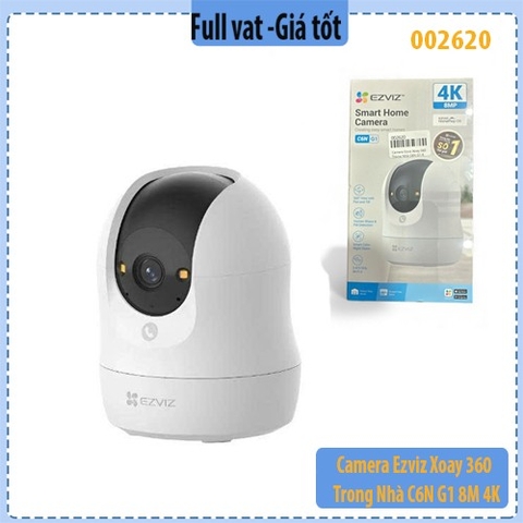 Camera WiFi trong nhà EZVIZ C6N G1 4K (8.0MP) – Quay 360° – AI phát hiện người & thú cưng – Đàm thoại 2 chiều