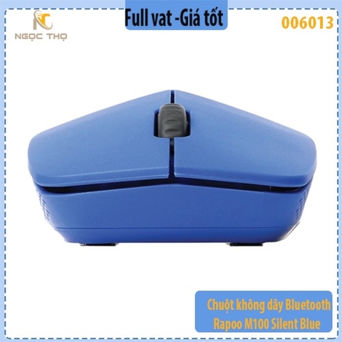 Chuột không dây Bluetooth Rapoo M100 Silent Blue – 2.4GHz + Bluetooth 4.0 – Silent Click – Hàng chính hãng – Full VAT