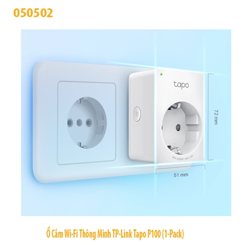 Ổ Cắm Wi‑Fi Thông Minh TP‑Link Tapo P100 (1‑Pack) – Chính hãng, Full VAT