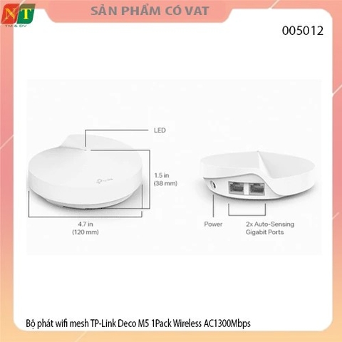 Bộ phát wifi mesh TP-Link Deco M5 1Pack Wireless AC1300Mbps - Chính hãng - Full vat