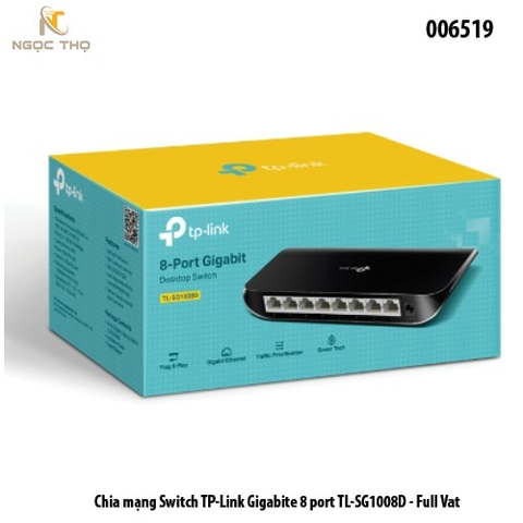 Switch TP-Link TL-SG1008D – Bộ Chia Mạng 8 Cổng Gigabit 10/100/1000Mbps – Plug & Play – Chính Hãng – Full VAT