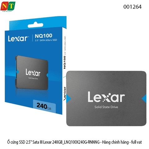 Ổ cứng SSD 2.5 SATA III Lexar 240GB – LNQ100X240G-RNNNG  Hàng chính hãng – Full VAT