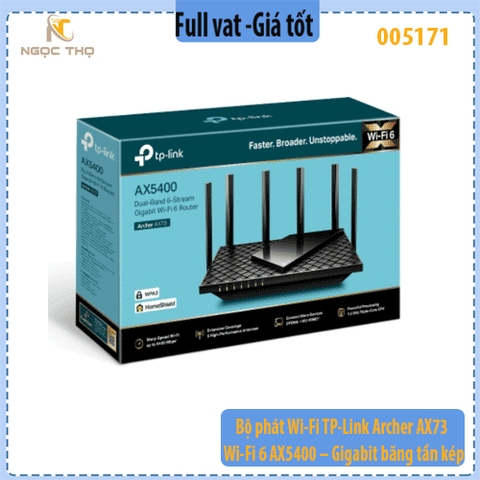 Bộ Phát Wi-Fi TP-Link Archer AX73 (AX5400) – Wi-Fi 6 Gigabit băng tần kép – Kết nối tới ~200 thiết bị – Chính hãng