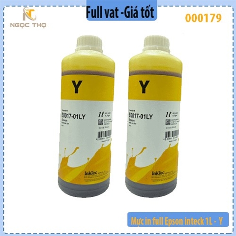 Mực in full InTeck 1L – Màu Vàng (Y) dùng cho máy in phun Epson – Hàng chính hiệu Inteck – Full VAT