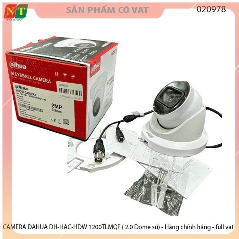 CAMERA DAHUA DH-HAC-HDW 1200TLMQP ( 2.0 Dome sứ) - Hàng chính hãng - full vat