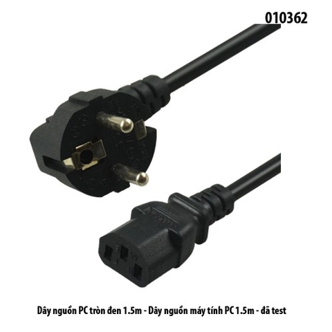 Dây nguồn nồi cơm điện 1.5m - Dây nguồn máy tính PC 1.5m - đã test - full vat ( có màu đen và màu xám)
