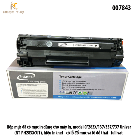 Hộp Mực In inknet HP CF283A / Canon CRG-337 ( 83A / 337 ) – Chính Hiệu – Full VAT – Có Lỗ Đổ Mực và đổ thải