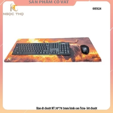 Bàn di chuột NT 30*70 3mm hình con Trâu- lót chuột