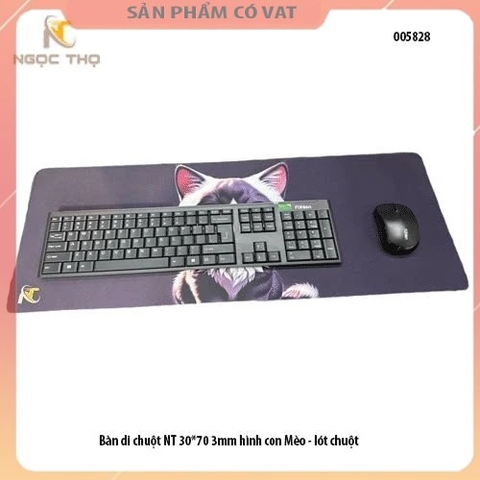 Bàn di chuột NT 30*70 3mm hình con Mèo - lót chuột
