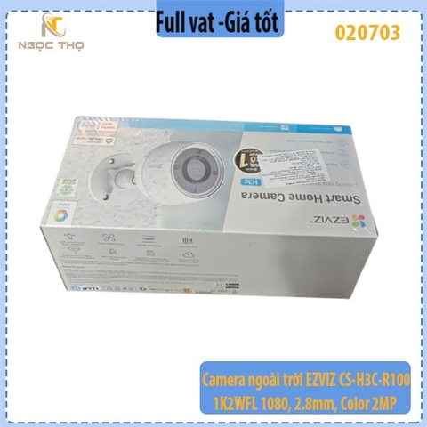 Camera Wi-Fi ngoài trời EZVIZ CS-H3C-R100-1K2WFL – 2MP 1080p, màu ban đêm, IR 30m, IP67 – Chính hãng – Full VAT – BH 24T