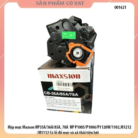 Hộp mực Maxson HP35A/36A/85A, 78A  HP P1005/P1006/P1120W/1102,M1212/M1132 Có lỗ đổ mực và xả thải tiện lợi