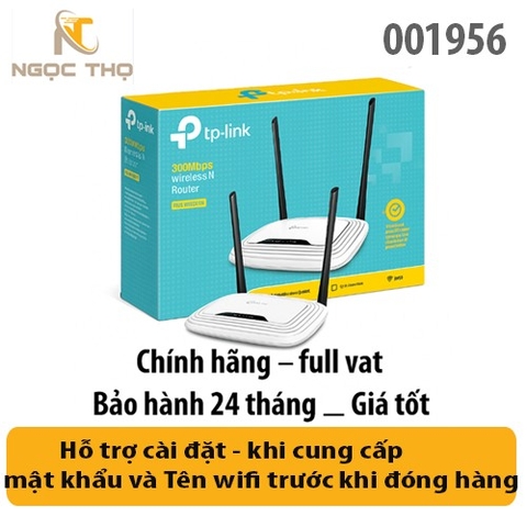 Bộ phát Wi‑Fi TP‑Link TL ‑ WR841N – Chuẩn N 300Mbps – 2 ăng‑ten ngoài –  841 Chính hãng - có hỗ trợ cài đặt - full vat