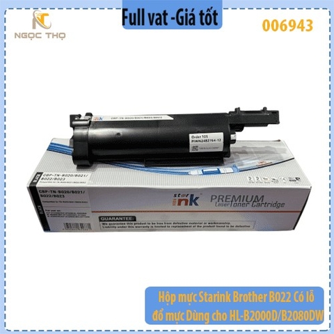 Hộp mực Starink Brother B022 – Có lỗ đổ mực – Dùng cho HL-B2000D/B2080DW… – Full VAT