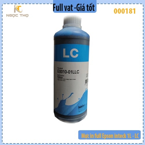 Mực in full InTeck 1L – Màu xanh nhạt - LC - dùng cho máy in phun Epson - Chính hiệu Inteck- Full vat