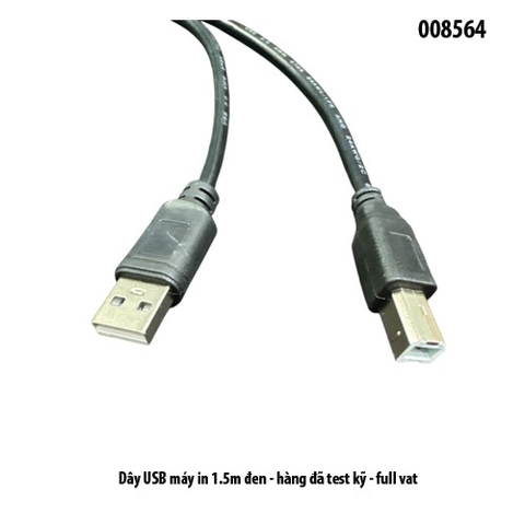 Dây USB máy in 1.5m đen - đã test - Dây kết nối máy tính và máy in - full vat