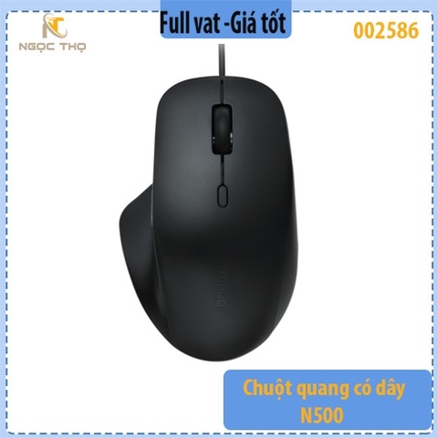 Chuột quang có dây N500 – Công thái học cho tay lớn – 4 mức DPI – Nút tiến / lùi tiện dụng - chính hãng - full vat